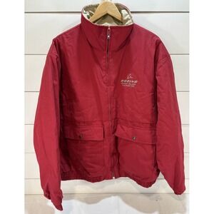 Vintage Boeing Aircraft Delivery & Support Ops Employee 2XL Red Jacket Coat